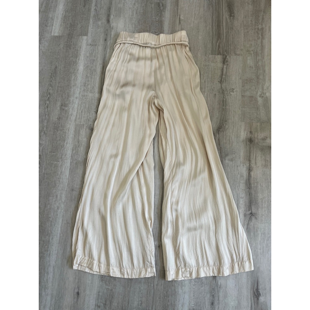 YFB Young Fabulous & Broke Reed Satin Wide Leg Pant Trousers Sea Salt Sz Small - Picture 12 of 14